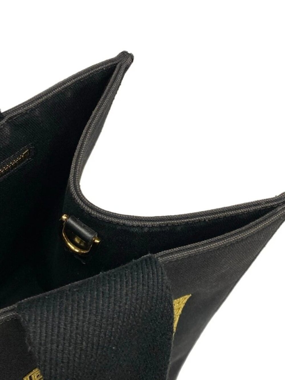 FENDI - 8BH395 Black Gold Canvas Tote Bag - Picture 12 of 15